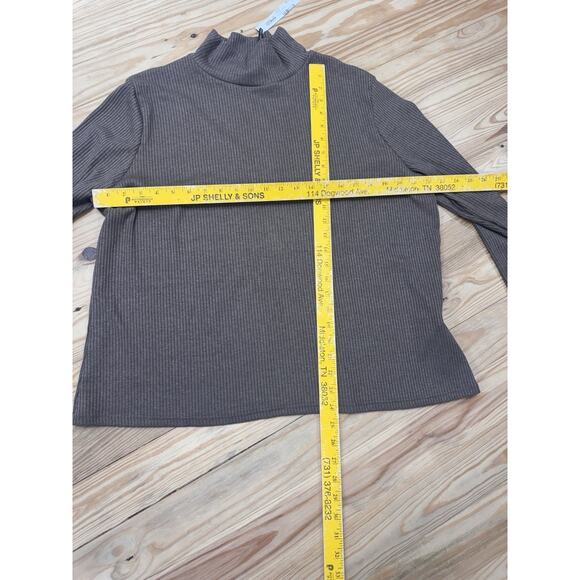 Coco+Carmen Brown Knit Ribbed Turtle Neck Women's Size XXL New With Tags - Picture 6 of 9